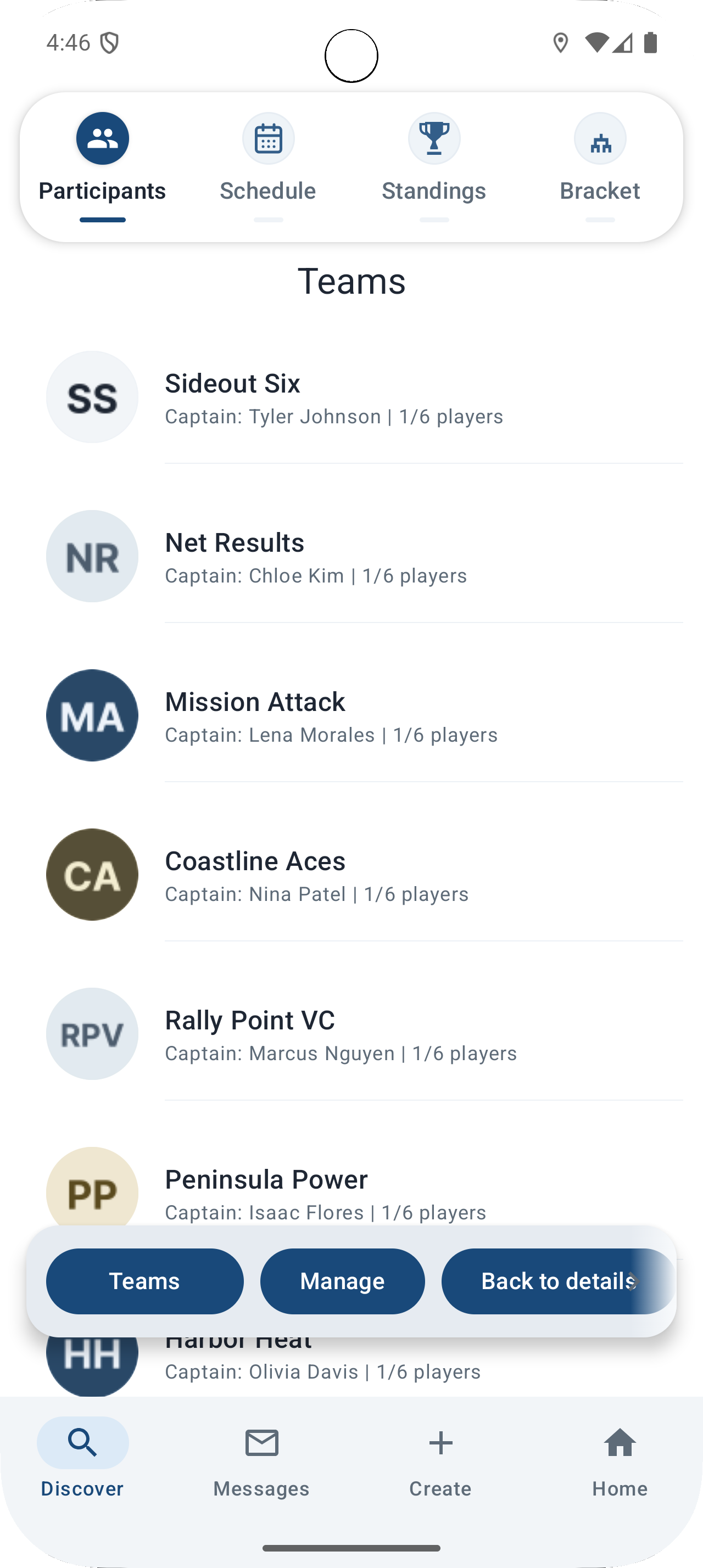 Mobile participants view