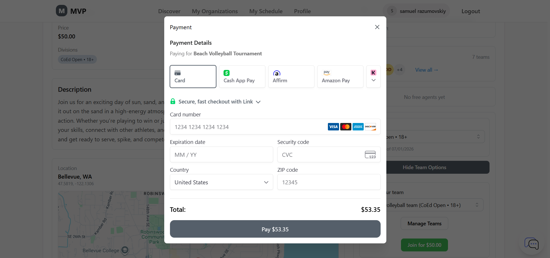 Web payment flow and checkout summary